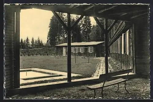 AK Weilerbach près Echternach, Maison de Vacances, Hall, prairie et bassin permettent l`organisation de loisirs variés