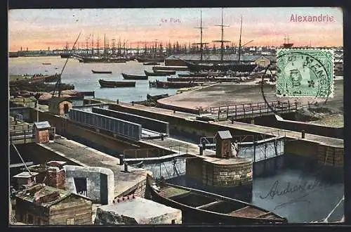 AK Alexandrie / Alexandria, Segelschiffe liegen im Hafen