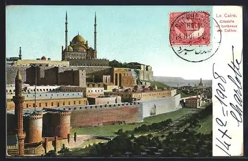 AK Le Caire, Citadelle et tombeaux des Califes