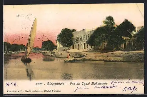 AK Alexandrie, Vue du Canal Mahmondié