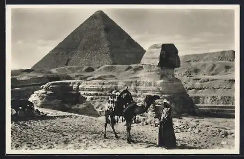 AK Gizeh, The Sphinx and the Pyramids of Gizeh, Cheops-Pyramide