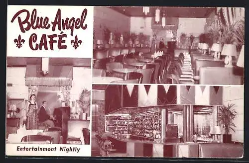 AK Montreal, The Blue Angel Café, interior views, 1228 Drummond Street