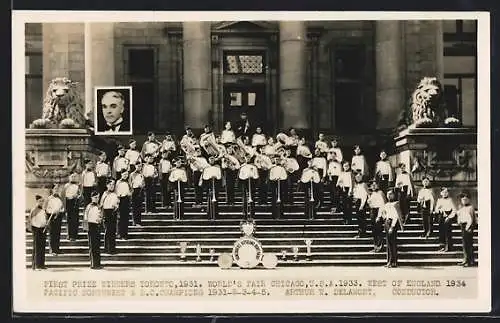 AK Vancouver, Kitsilano Boy`s Band with Conductor Arthur W. Delamont and some prizes