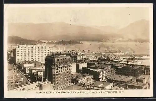 AK Vancouver /B. C., Birds Eye View from Bekins Building