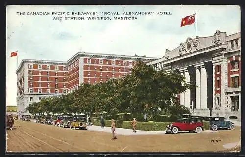 AK Winnipeg, Manitoba, Royal Alexandra Hotel an d Station, Bahnhof