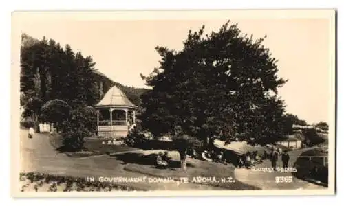 12 Fotografien unbekannter Fotograf, Ansicht Te Aroha / Neuseeland, Hotel Hazlewood, Hotel Ninemoa, Hot Springs Hotel