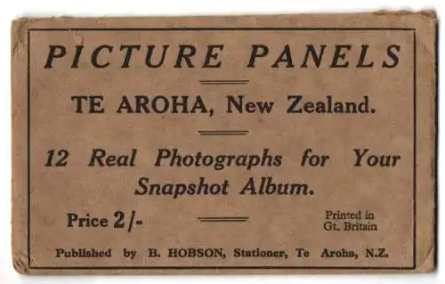 12 Fotografien unbekannter Fotograf, Ansicht Te Aroha / Neuseeland, Hotel Hazlewood, Hotel Ninemoa, Hot Springs Hotel