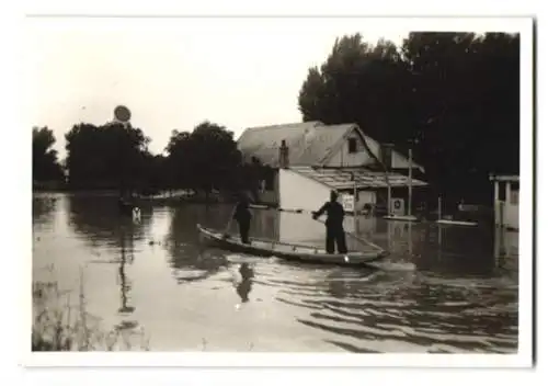 6 Fotografien Otto Wymlatil, Wien, Ansicht Wien, Stadtansicht beim Hochwasser 1954, Flut-Katastrophe, Überschwemmung