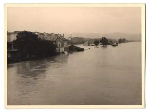 6 Fotografien Otto Wymlatil, Wien, Ansicht Wien, Stadtansicht beim Hochwasser 1954, Flut-Katastrophe, Überschwemmung