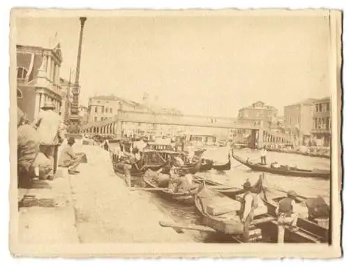 6 Fotografien unbekannter Fotograf, Ansicht Venedig - Venezia, Stadtansicht und Dampfer im Hafen