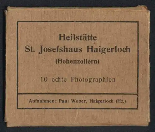 10 Fotografien Paul Weber, Ansicht Haigerloch, Heilstätte St. Josefshaus, Liegehalle, Arztzimmer, Krankenzimmer, Haus