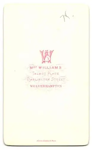 Fotografie Mrs. Williams, Wolverhampton, Darlington Street, Porträt eines jungen Mannes