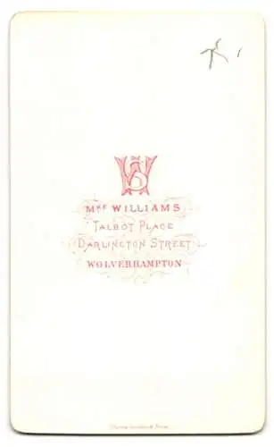 Fotografie Mrs. Williams, Wolverhampton, Darlington Street, Porträt eines Mannes mit Schnurrbart