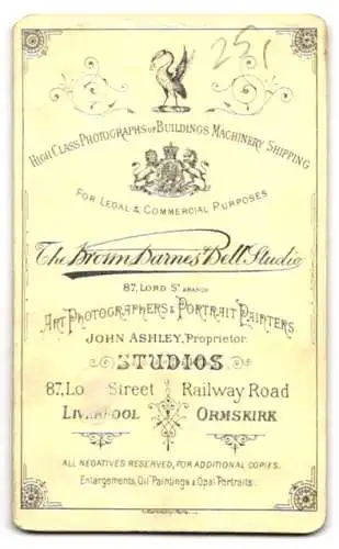 Fotografie Brown - Barnes & Bell, Liverpool, Lord Street 87, Porträt eines eleganten Herrn