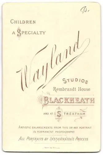 Fotografie Wayland, Blackheath, Rembrandt House, Porträt eines Mannes mit Schnurrbart