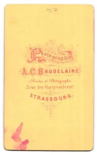 Fotografie A.C. Baudelaire, Strasbourg, Rue des Charpentiers 3, Porträt einer jungen Frau