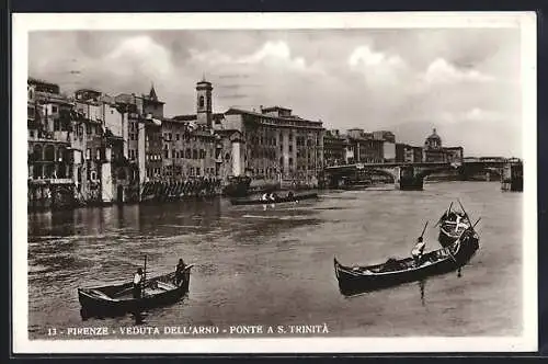 AK Firenze, Veduta dell`Arno, Ponte a S. Trinita