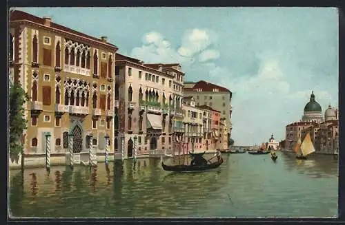 Künstler-AK Venezia, Canal Grande, Palazzo Franchetti