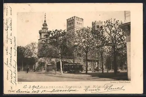 AK Barcelona, Escuela de Música, Strassenbahn