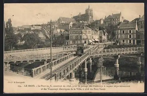 AK Le Mans, Le Pont en X, Strassenbahn