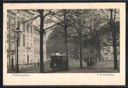 AK `s-Gravenhage, Tournooyplein, Strassenbahn