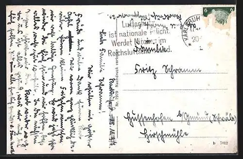 AK Karlsruhe, Kaiserstrasse mit Strassenbahn