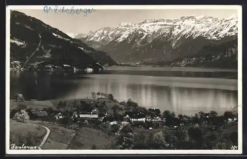 AK Faulensee, Ortsansicht mit Blick auf den See