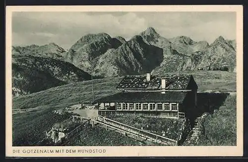 AK Strub, Berggasthof Gotzenalm mit Hundstod