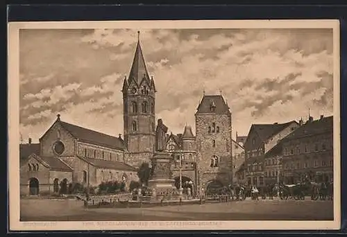 AK Eisenach, Nicolaikirche und Lutherdenkmal