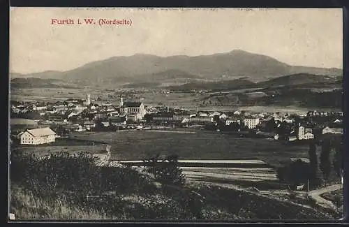 AK Furth i. W., Teilansicht mit Kirche, Nordseite