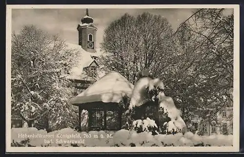 AK Königsfeld / Schwarzwald, Rathaus im Schnee