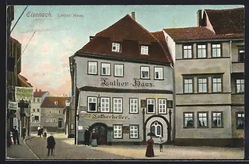 AK Eisenach, Gasthaus Lutherkeller im Lutherhaus