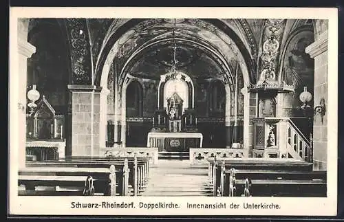 AK Schwarz-Rheindorf, Doppelkirche, Innenansicht der Unterkirche