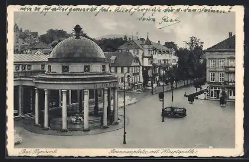 AK Bad Pyrmont, Brunnenplatz mit Hauptquelle