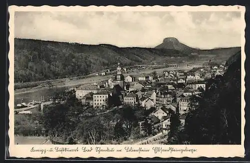 AK Bad Schandau /Elbsandsteingebirge, Ansicht mit Lilienstein