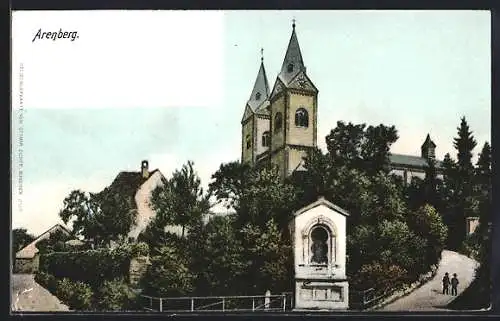 AK Arenberg, Blick auf die Ortschaft mit Kirche