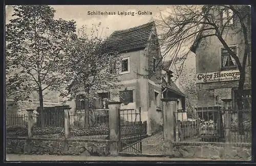 AK Leipzig-Gohlis, Strassenpartie am Schillerhaus