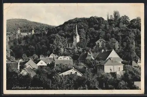 AK Jugenheim / Bergstrasse, Teilansicht mit Kirche