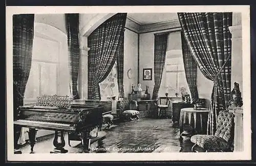 AK Weimar / Thüringen, Musikzimmer im Liszthaus