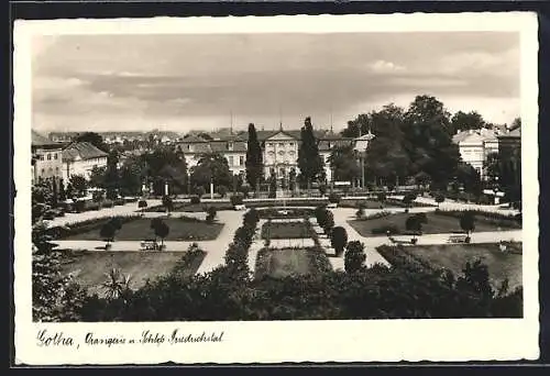 AK Gotha, Orangerie und Schloss Friedrichstal