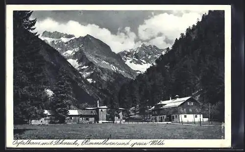 AK Oberstdorf, das Oytalhaus mit Schneeck, Himmelhorn und grosse Wilde