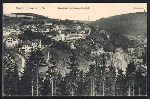 AK Bad Gottleuba i. Sa., Blick auf die Landesversicherungs-Anstalt und den Bismarckturm