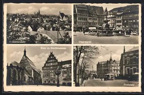 AK Freiberg i. Sa., Dom m. Stadtmuseum, Postplatz, Gesamtansicht