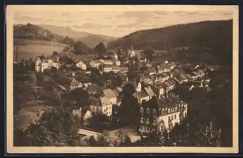 AK Gottleuba, Heilstätte der Landesversicherungs-Anstalt Sachsen, Verwaltungsgebäude mit Blick auf den Ort