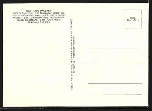 AK Seffern /Eifel, Das Gasthaus Dasbach, Gesamtansicht