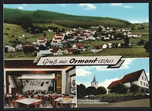 AK Ormont / Eifel, Ortspartie mit Gast- & Kaufhaus Klinkhammer, Innenansicht, Ortsansicht