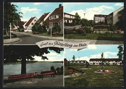 AK Stürzelberg am Rhein, Spielplatz, Flusspartie, Ortspartie