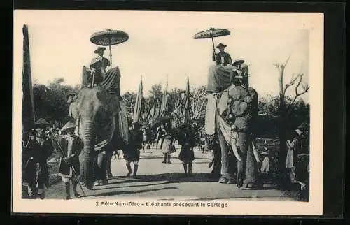 AK Fete Nam-Giao, Elephants precedant le Cortège