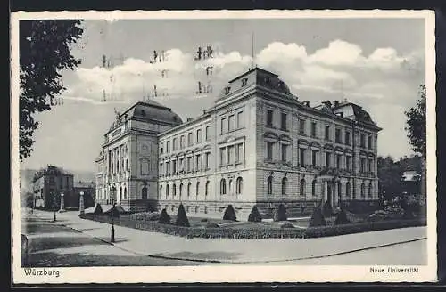 AK Würzburg, Neue Universität mit Strassenpartie