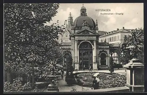 AK Wiesbaden, Kochbrunnen, Eingang